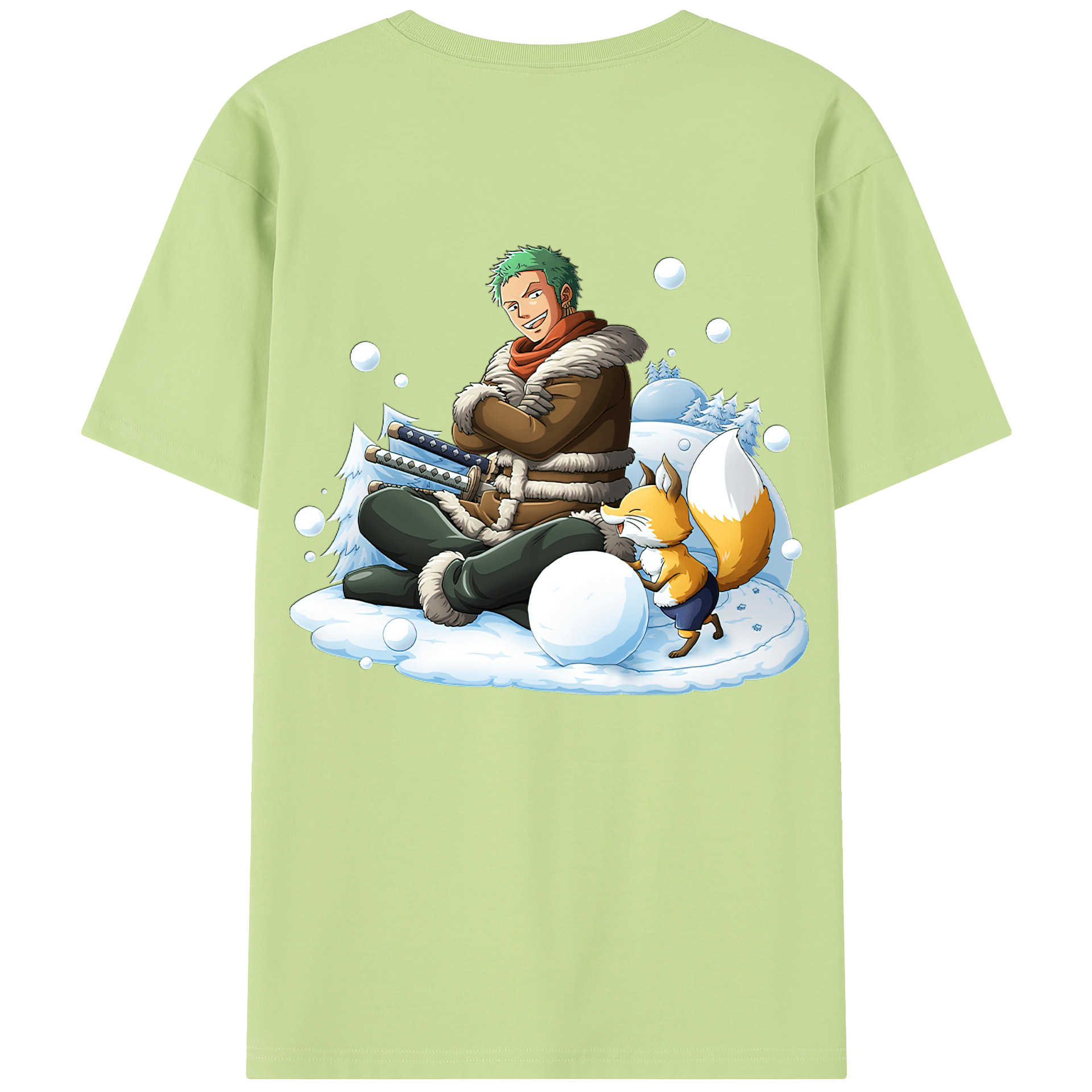 ワンピース ロロノア・ゾロ ONE PIECE Roronoa Zoro 綿100％半袖Tシャツ（背面プリント）